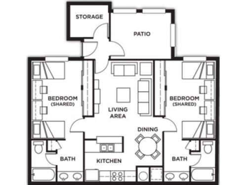 Villas on Apache and Apache Terrace Tempe Floor Plan Layout