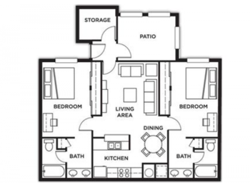 Villas on Apache and Apache Terrace Tempe Floor Plan Layout