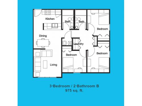 Floor Plan Layout ... 3 Bedrooms & 2 Bathrooms