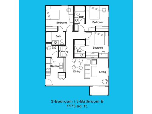 Floor Plan Layout ... 3 Bedrooms & 3 Bathrooms