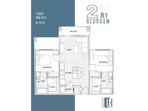 Floor Plan Layout ... 2 Bedrooms x 2 Bathrooms
