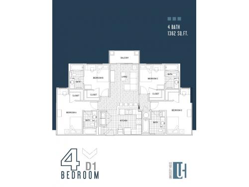 Floor Plan Layout ... 4 Bedrooms x 4 Bathrooms