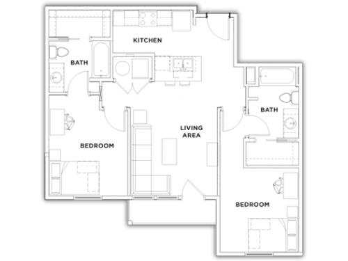 Floor Plan Layout ... 2 Bedrooms & 2 Bathrooms