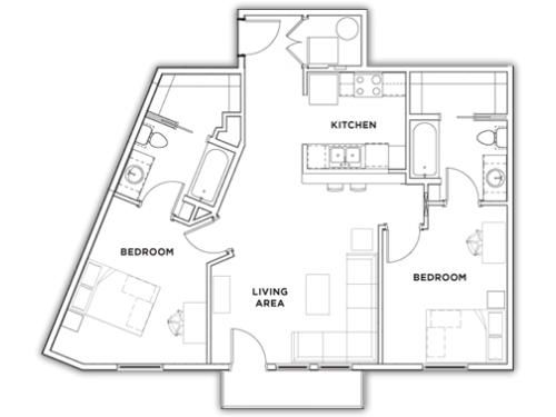 Floor Plan Layout ... 2 Bedrooms & 2 Bathrooms