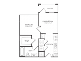 Aves at Twelve100  Floor Plan Layout ... 1 bedroom & 1 bathroom