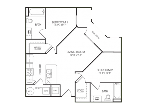 Floor Plan Layout ... 2 Bedroom & 2 Bathrooms