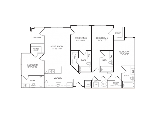 Floor Plan Layout ... 4 Bedrooms & 4 Bathrooms