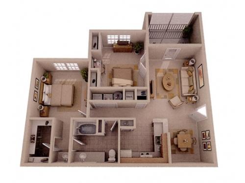 Grandeville at River Place Apartments Oviedo Floor Plan Layout