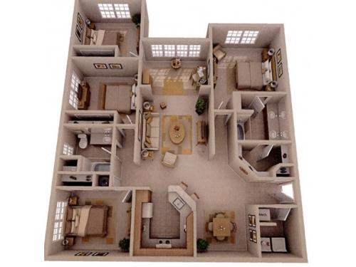Grandeville at River Place Apartments Oviedo Floor Plan Layout