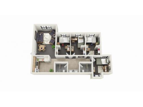 Neptune and Lake Claire Apartments Orlando Floor Plan Layout