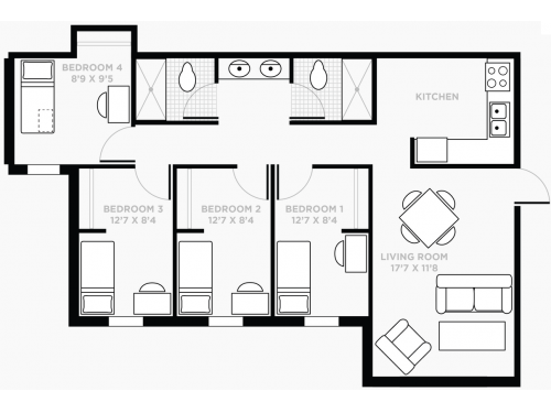 Neptune and Lake Claire Apartments Orlando Floor Plan Layout