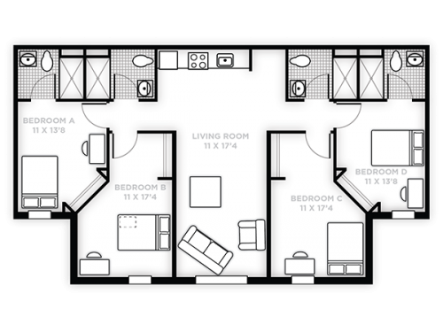 Towers at Knights Plaza UCF Housing Floor Plan Layout