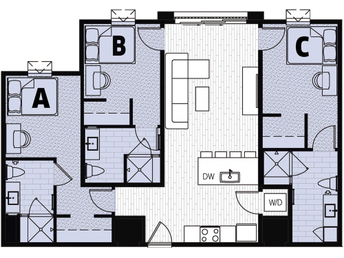 Floor Plan Layout ... Sapphire 2 Juliet Balcony 3x3 1161 SF Star floor plan has Pool View