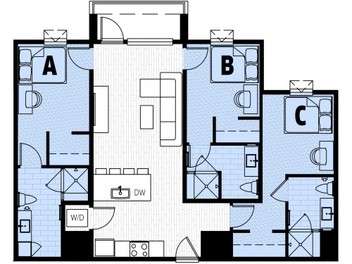 Floor Plan Layout ... Sapphire 1 Balcony 3x3 1161 SF Star floor plan has Pool View