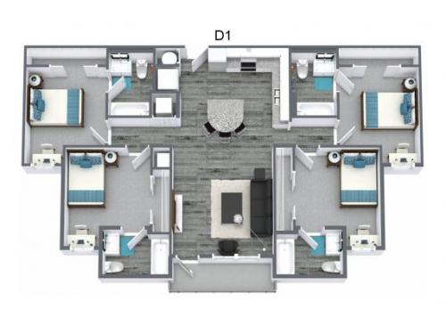 The Nine at Gainesville Floor Plan Layout