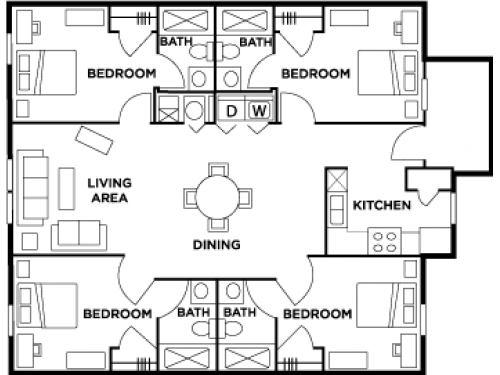 University Club Apartments Gainesville Floor Plan Layout