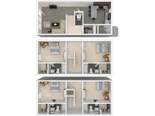 Arlington Cottages and Townhomes Baton Rouge Floor Plan Layout