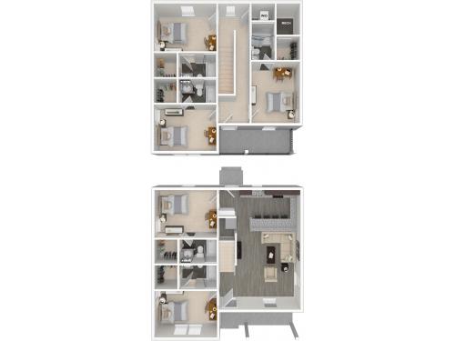 Arlington Cottages and Townhomes Baton Rouge Floor Plan Layout