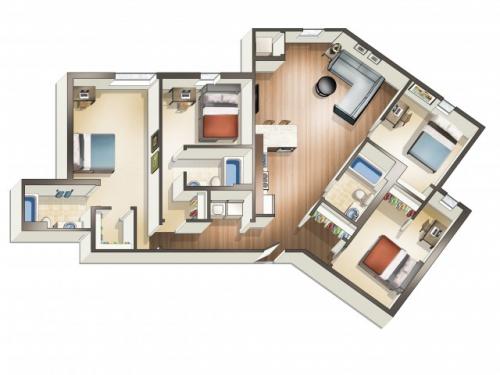 WaHu Student Living Minneapolis Floor Plan Layout