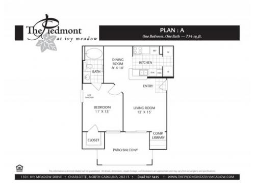 The Piedmont at Ivy Meadow Charlotte Floor Plan Layout