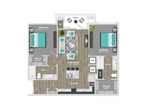 Willows at The University Charlotte Floor Plan Layout