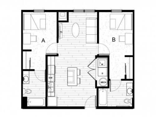 Latitude on Hillsborough Raleigh Floor Plan Layout