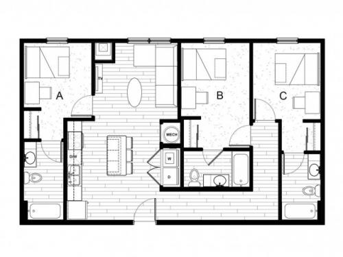 Latitude on Hillsborough Raleigh Floor Plan Layout