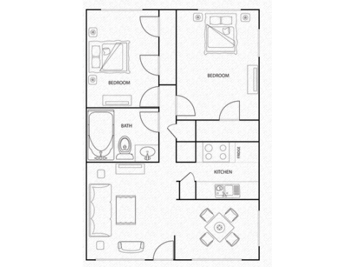 The Villas of Cherry Hollow College Station Floor Plan Layout