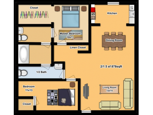 The Oasis College Station Floor Plan Layout
