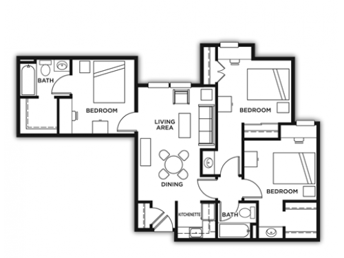 The Callaway House College Station Floor Plan Layout