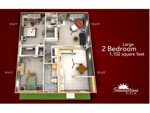 Summertime Villa Apartments Lubbock Floor Plan Layout