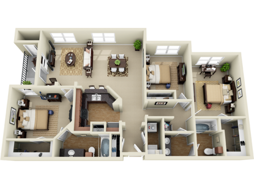 The Suites at Overton Park Lubbock Floor Plan Layout