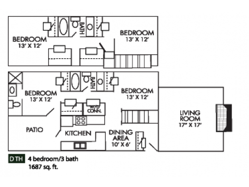 Lubbock Square Apartments Floor Plan Layout