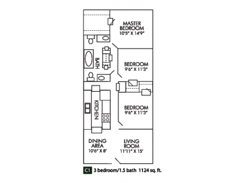 Lubbock Square Apartments Floor Plan Layout