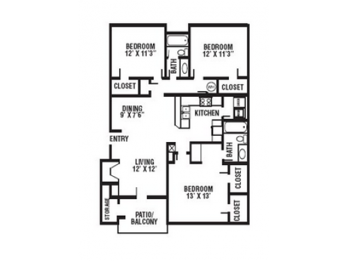 Woodcrest Apartments Lubbock Floor Plan Layout