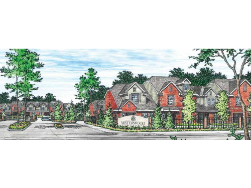 Waterwood Townhomes at Central Park College Station Exterior and Clubhouse