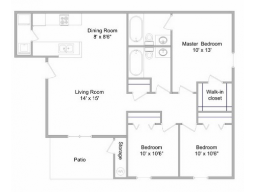 River Oaks Villas Apartments San Marcos Floor Plan Layout