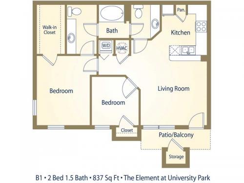 The Element at University Park Bryan Floor Plan Layout