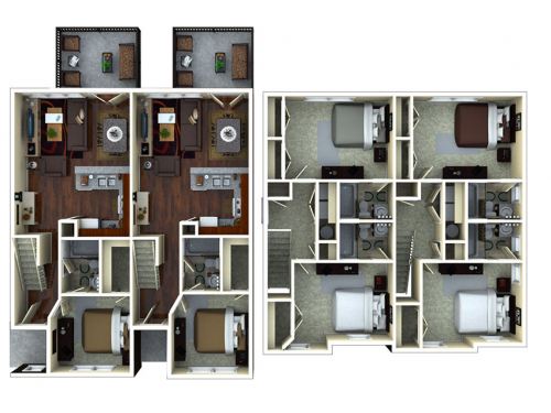 The Retreat at College Station Floor Plan Layout