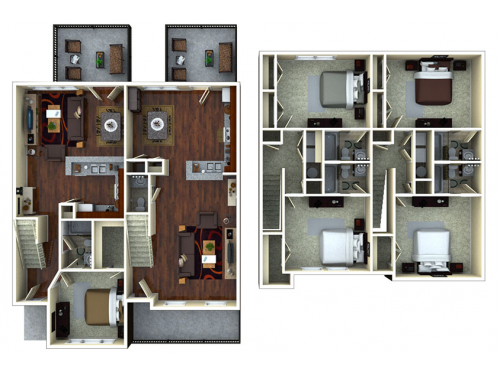The Retreat at College Station Floor Plan Layout