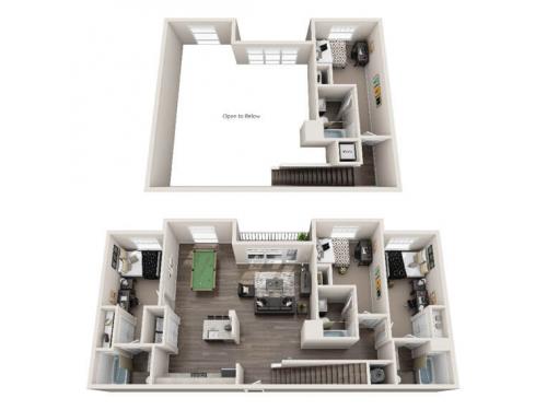 Floor Plan Layout ... 4 bed x 4 bath The Forestdale